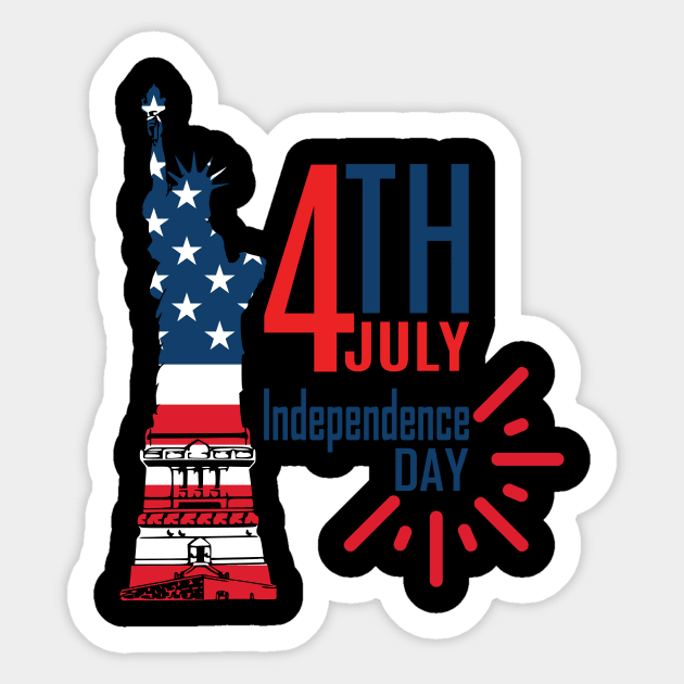 Red White and Blue Independence Day of United States Sticker by Tee3D